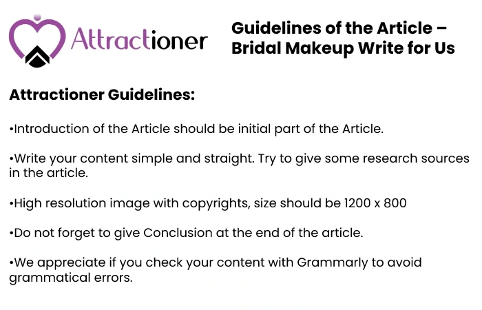 Guidelines of the Article – Bridal Makeup Write for Us