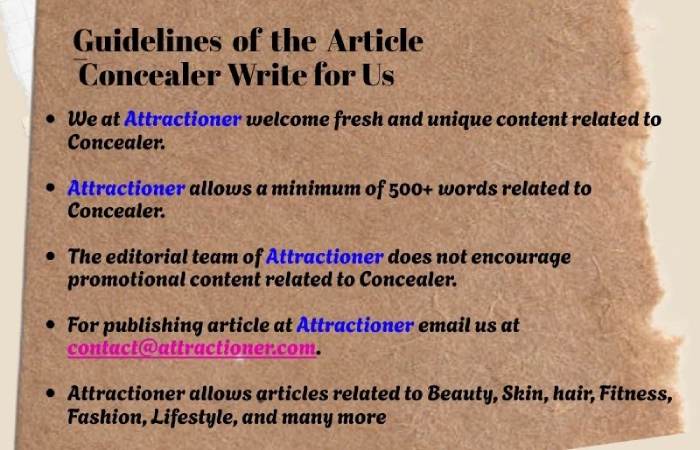 Guidelines of the Article – Concealer Write for Us