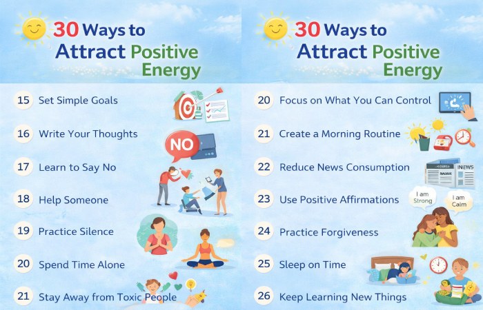 30 powerful ways to attract positive energy