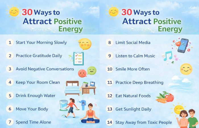 30 powerful ways to attract positive energy
