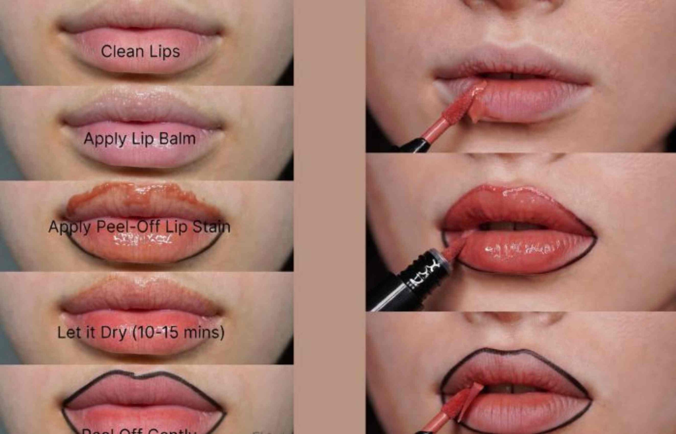 how to apply peel off lip stain