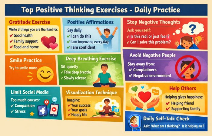 top positive thinking exercises - daily practice