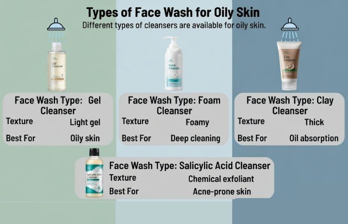types of face wash for oily skin